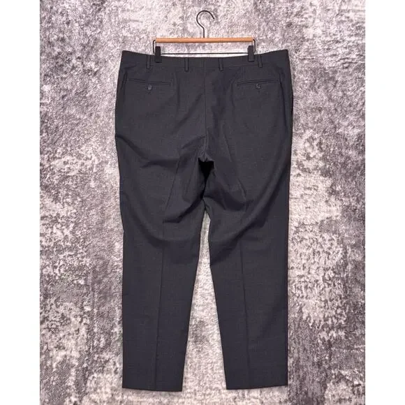 Canali Dress Pants 42 x 31 Mens Gray Wool Pleated Slim Fit Trouser